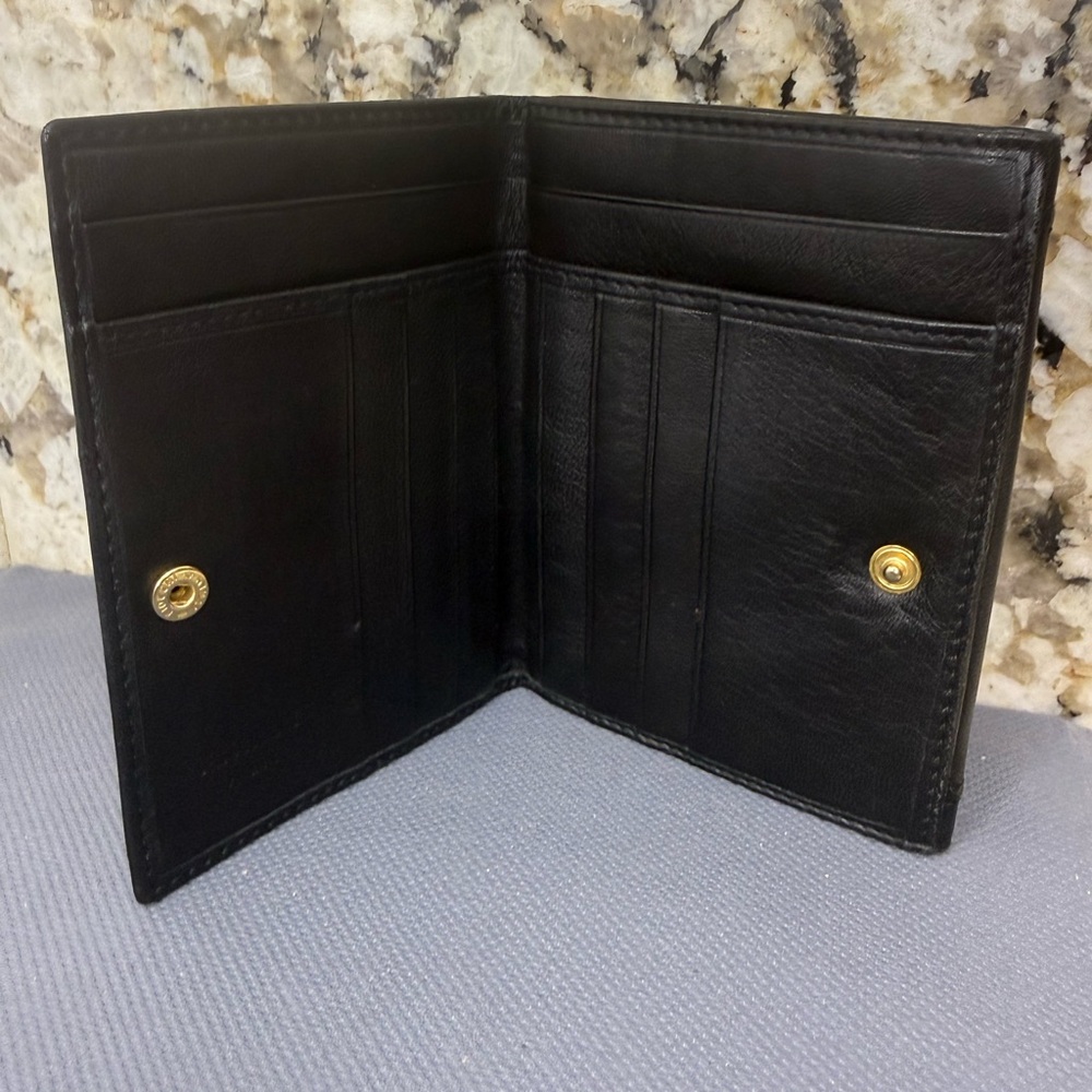 EUC Nina Ricci Lambskin Leather Black Red Bow Trifold Luxury Wallet - Picture 4 of 8